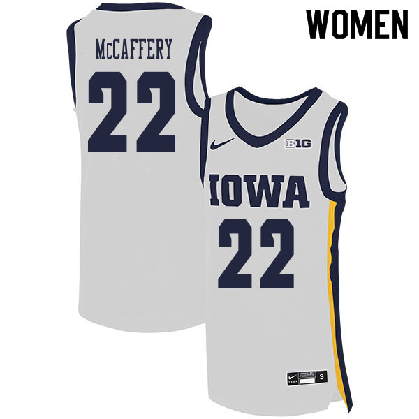 2020 Women #22 Patrick McCaffery Iowa Hawkeyes College Basketball Jerseys Sale-White - Click Image to Close